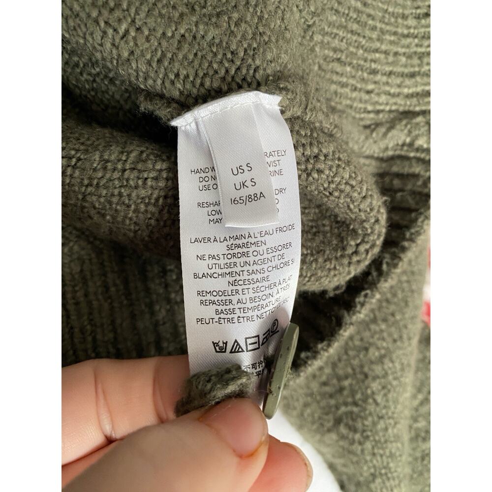 Anthropologie Pilcro cable knit shawl collar cardigan sweater olive Women S Knit - Picture 14 of 16